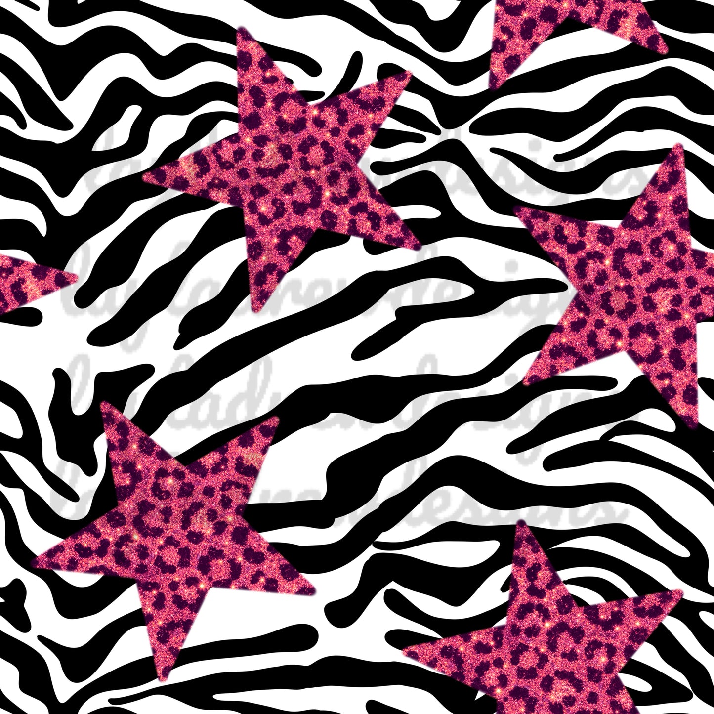 Zebra Leopard Glitter Stars