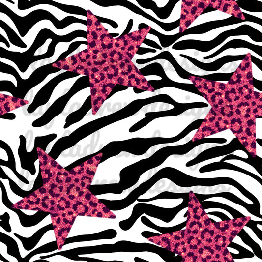 Zebra Leopard Glitter Stars